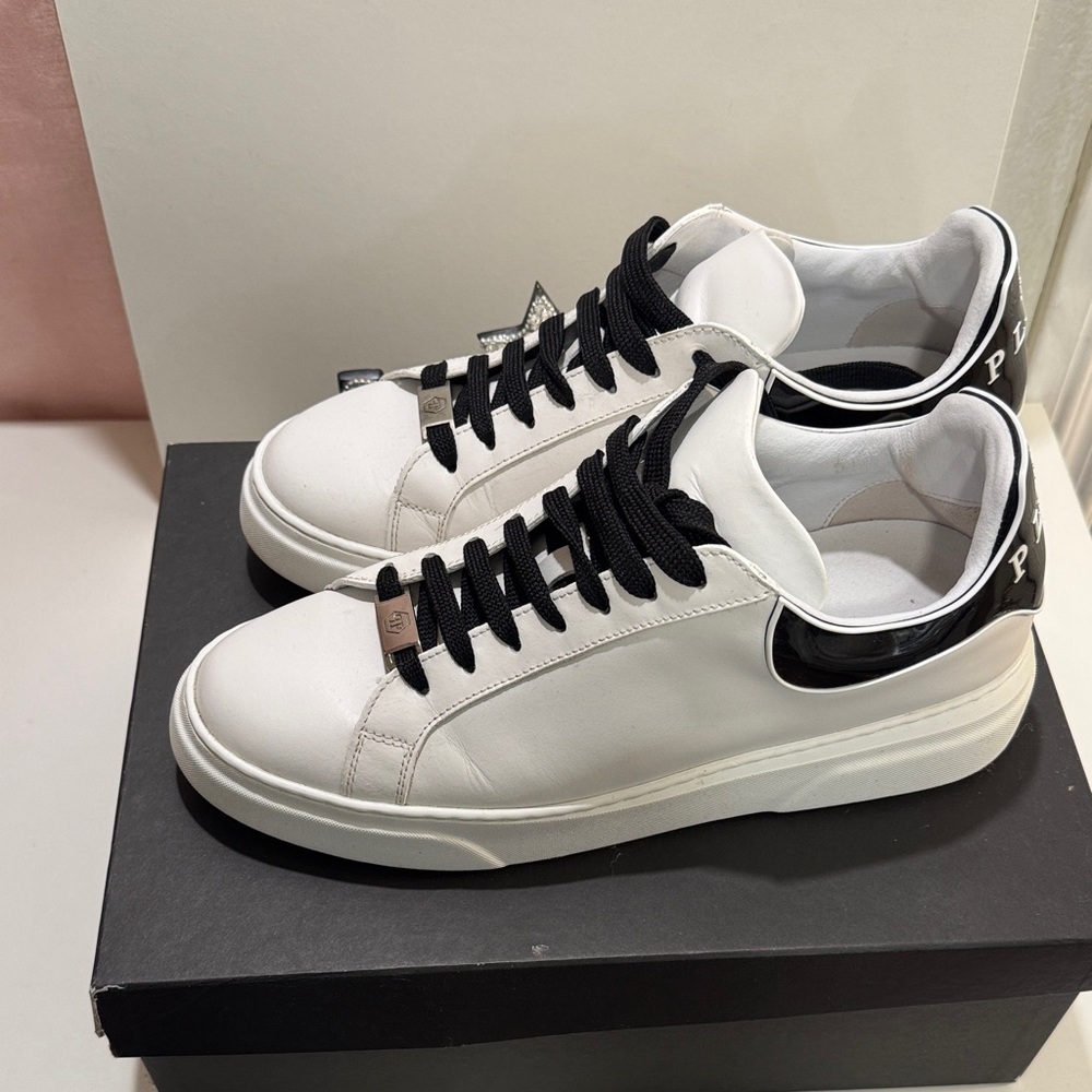 Philipp Plein Black and White Men's Sneakers